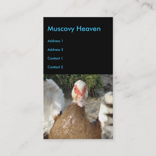 Cartão De Visita Muscovy Heaven (Frente)
