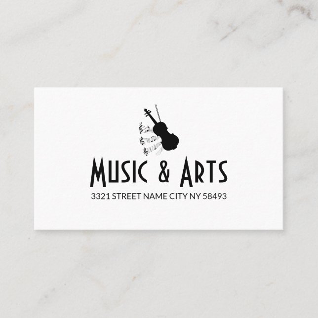 Cartão De Visita Music Instructor  Business Card (Frente)