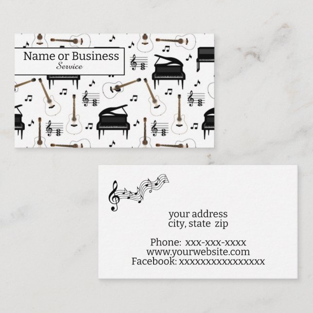 Cartão De Visita Música (Frente/Verso)
