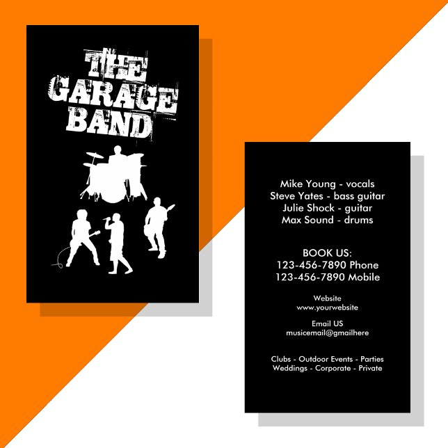 Cartão De Visita Música de Banda de garagem (Criador carregado)