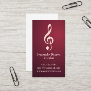 Cartão De Visita Música do logotipo clave musical cantor moderno vo