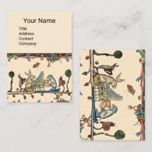 Cartão De Visita MÚSICA MÉDIA BESTIAL DO FAZER,Coelho,Cão