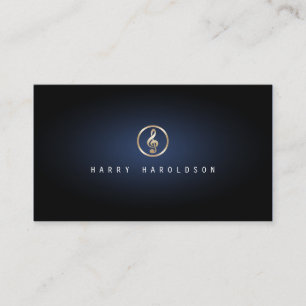 Cartão De Visita Música Professora Treble Clef Icon Blue Glow Musi