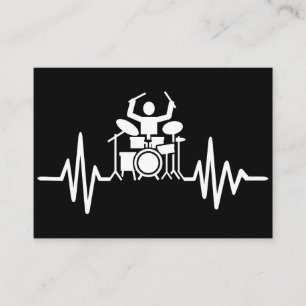 Cartão De Visita Musical Art Drummer Heartbeat