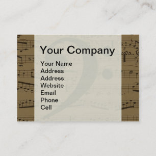 Cartão De Visita Musical Bass Clef sheet