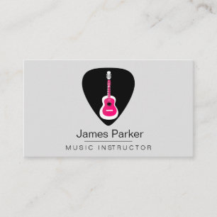 Cartão De Visita Musical Guitar Instrutor Logotipo Musical Mínimo
