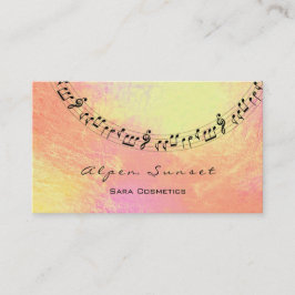Cartão De Visita Musical Makeup Lash Peach Rosa Dourado