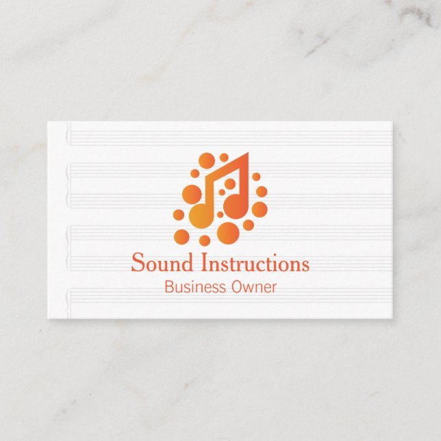 Cartão De Visita Musical Note Logo Orange (Frente)