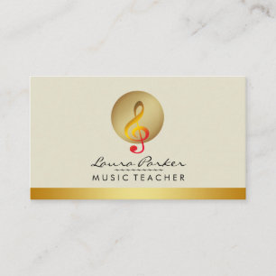 Cartão De Visita Musical Note Musical do Professor de Música