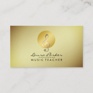 Cartão De Visita Musical Note Musical Musical de Professora Dourada