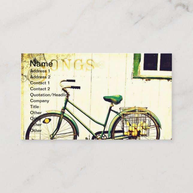 Cartão De Visita Músicas de Bicicletas de Outono (Frente)