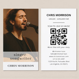 Cartão De Visita Musician Business Card with QR Code