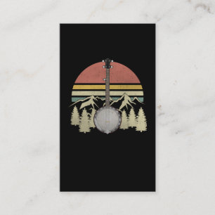 Cartão De Visita Músico de montanha Retro Vintage Banjo Bluegrass