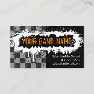 Cartão De Visita Músico do Punk Rock da Placa de Banda Personaliza