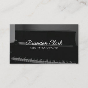 Cartão De Visita Músico mínimo do Grande Piano Negro