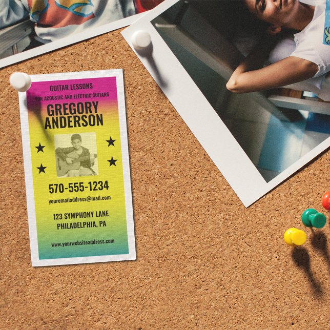 Cartão De Visita Músico Poster de concerto Vintage, professor de mú (Criador carregado)