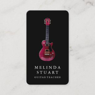 Cartão De Visita Músico Professor de Guitarra Chic Minimalista Mode