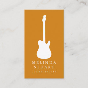 Cartão De Visita Músico Professor de Guitarra Moderno Minimalista C