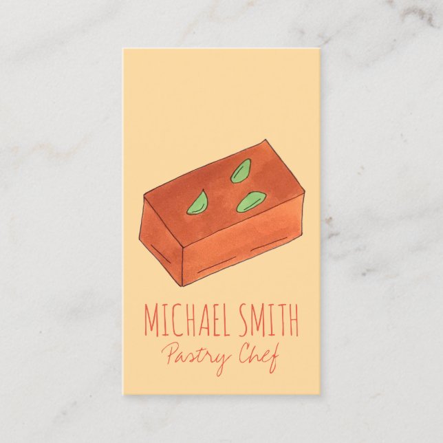 Cartão De Visita Mysore Pak Indian Sweery Bakery Comida de pastelar (Frente)