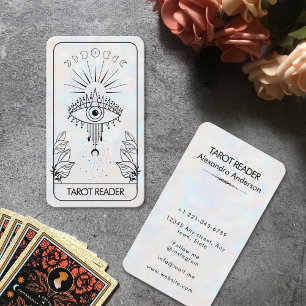 Cartão De Visita Mystical Mau Eye Celestial Tarot Holographic