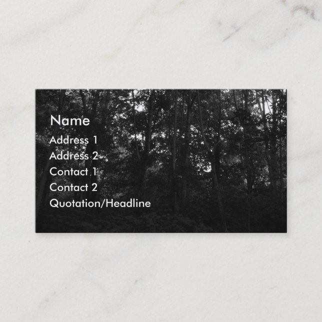 Cartão De Visita Na floresta escura (Frente)