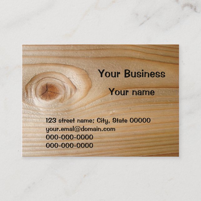 Cartão de visita na madeira inacabado (Frente)