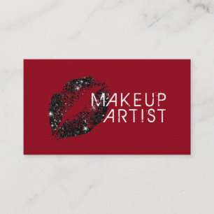 Cartão De Visita Na moda Black Lábios Makeup Artist Salon #4