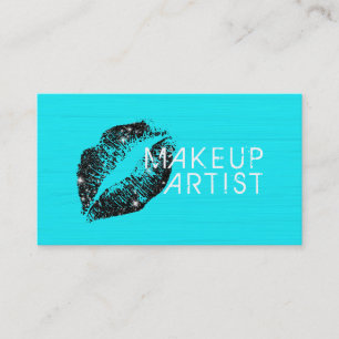 Cartão De Visita Na moda Black Lábios Makeup Artist Salon #5