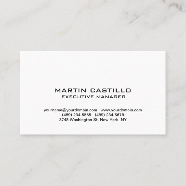 Cartão De Visita Na moda Black White Modern Professional (Frente)