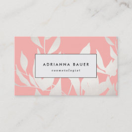 Cartão De Visita Na moda Blush Pink Deixa o Padrão Beleza Spa