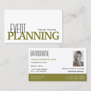 Cartão De Visita Na moda Branco e Mostarda com Photo Professional