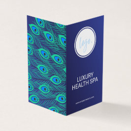 CARTÃO DE VISITA NA MODA BUSINESS LOGO AZUL PEACOCK PENHADO