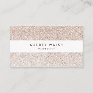 Cartão De Visita Na moda champanhe cor-de-rosa com risca branca