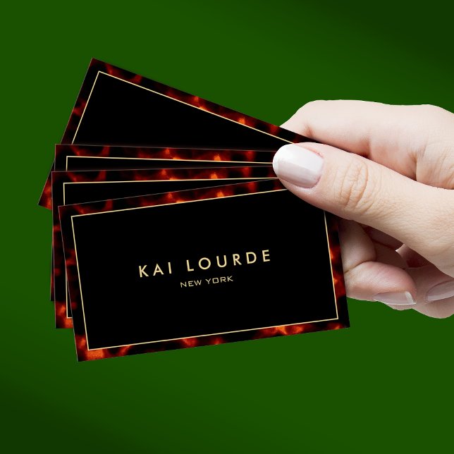 Cartão De Visita Na moda Chic Black Tortoisesinferno (Criador carregado)