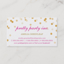 CARTÃO DE VISITA na moda confetti dourado cor-de-r