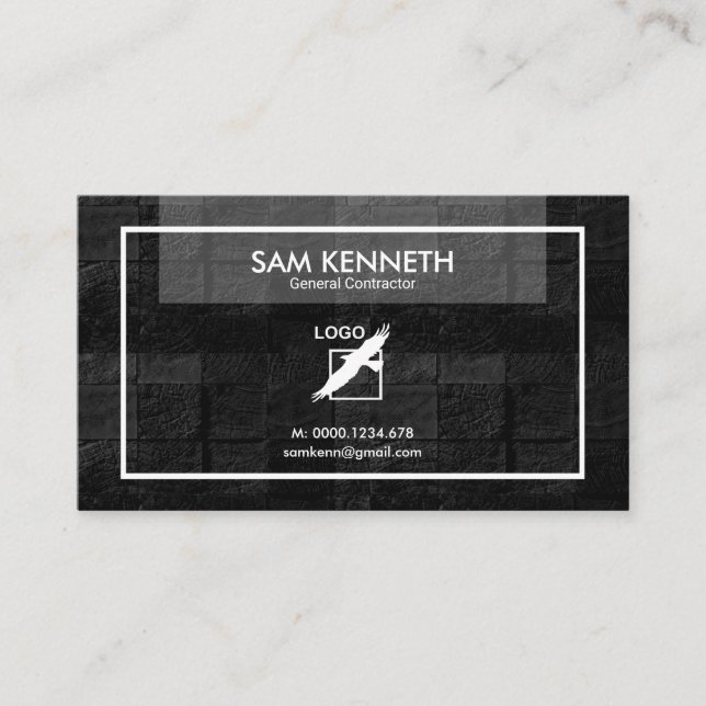 Cartão De Visita Na moda criativo contratante visto da madeira (Frente)