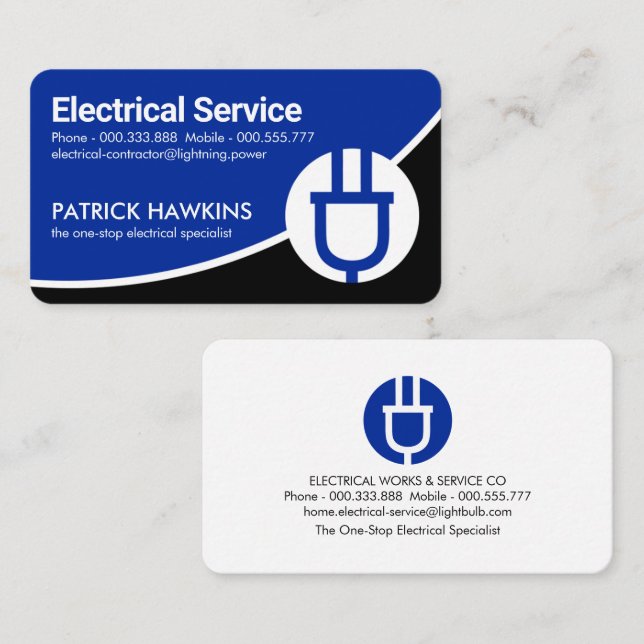 Cartão De Visita Na moda Curvas de corrente elétrica (Frente/Verso)