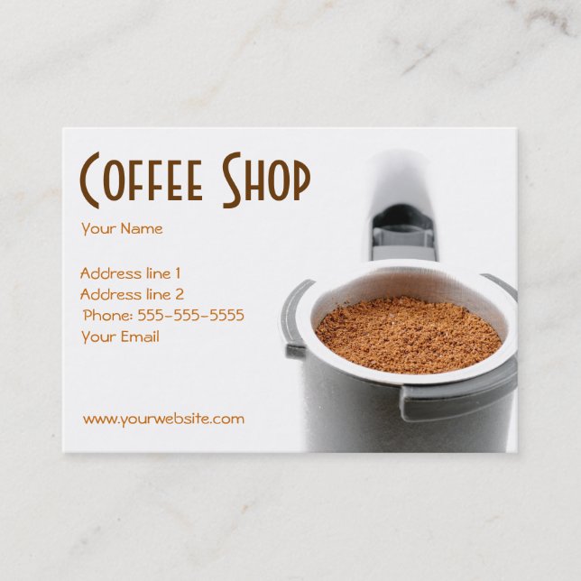 Cartão de visita na moda da cafetaria (Frente)