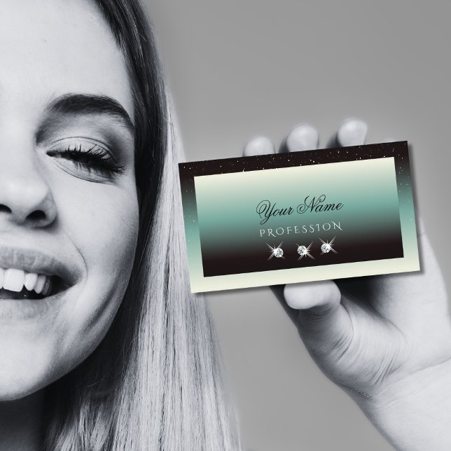 Cartão De Visita Na moda de Joias Gradientes Negras de Gradação Neg (Criador carregado)