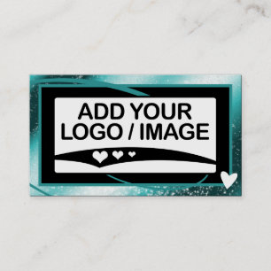 Cartão De Visita Na moda de logotipo Frame Legal Teal Coração Cuta