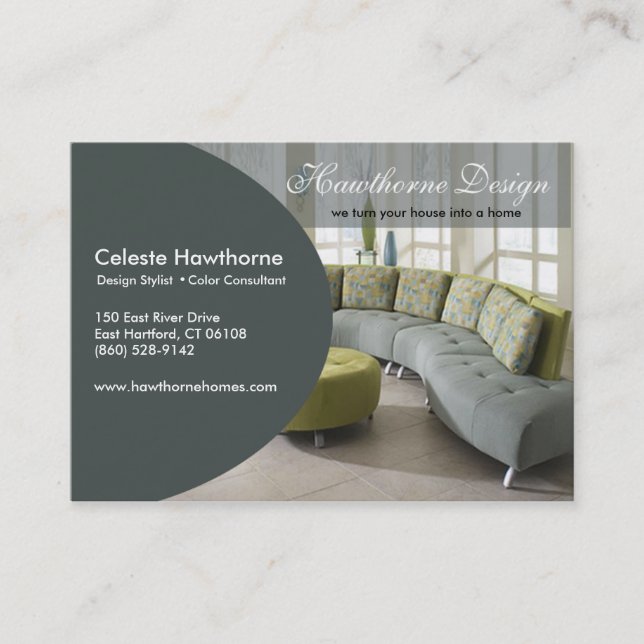 Cartão de visita na moda do perfil de Ovale (Frente)