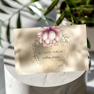 Cartão De Visita Na moda Dourado Confetti Glitter Lotus Metálico