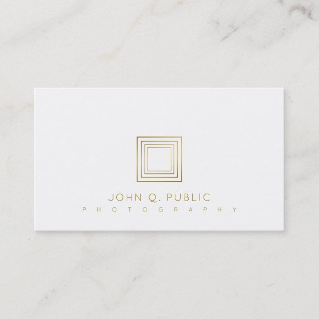 Cartão De Visita Na moda Dourado elegante da fotografia do olhar do (Frente)