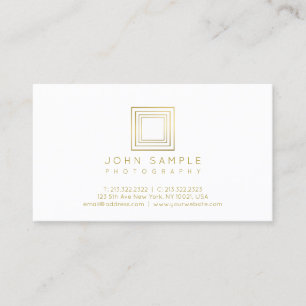 Cartão De Visita Na moda Dourado moderno da fotografia do olhar do