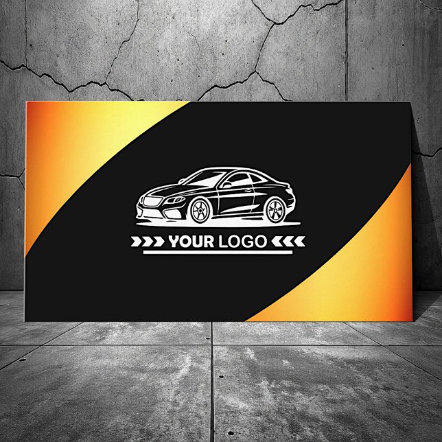 Cartão De Visita Na moda Elegante Elegante Laranja Modelo (Criador carregado)