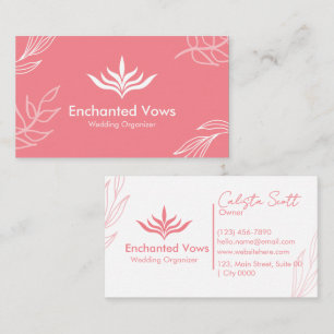 Cartão De Visita Na moda Floral Rosa Simples Charm Professional