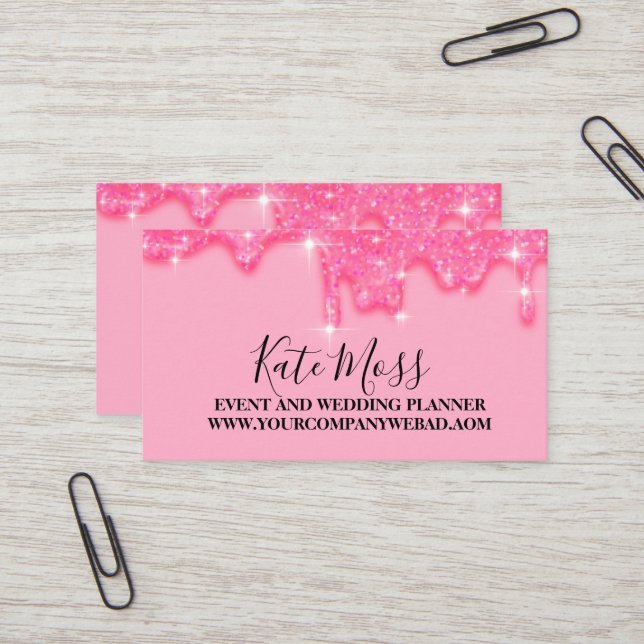 Cartão De Visita Na moda Girly Driblando obrigado Rosa Você (Frente/Verso In Situ)