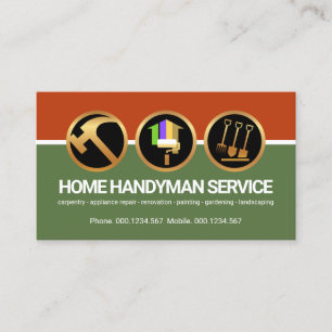Cartão De Visita Na moda Handyman Ícones Coluna Camadas Contratant
