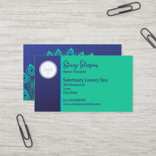 CARTÃO DE VISITA NA MODA LOGO ART DECO BLUE TEAL PENTHERS
