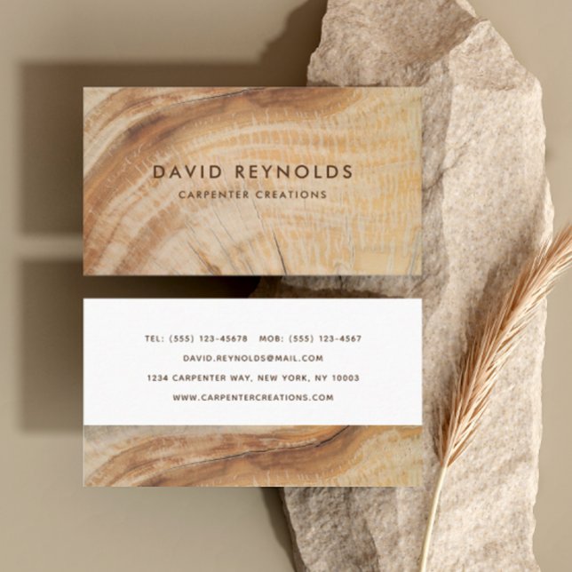 Cartão De Visita Na moda Modern Wooden Construction Busin (Criador carregado)